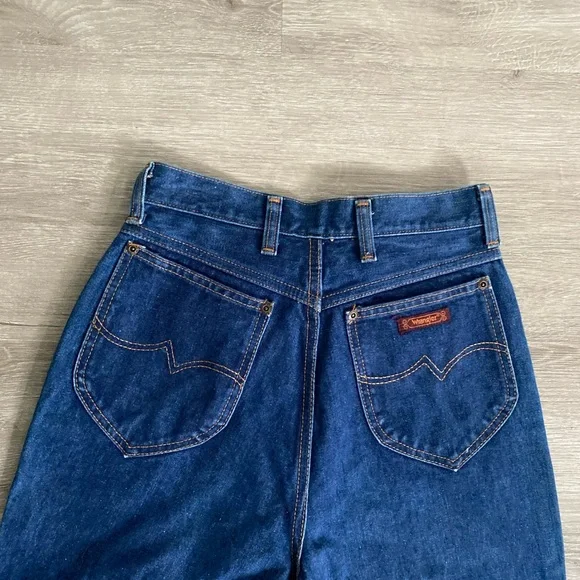 Vintage 70s Wrangler Jeans Made in USA Dark Wash Denim - Picture 5 of 7